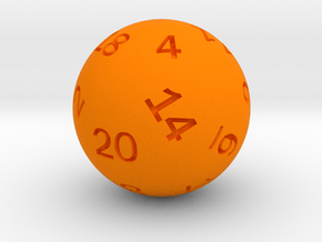 Sphere D20 in Orange Smooth Versatile Plastic: Small