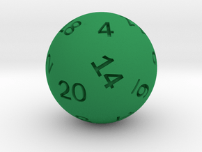 Sphere D20 in Green Smooth Versatile Plastic: Small