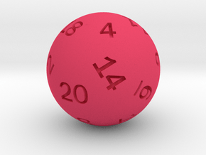 Sphere D20 in Pink Smooth Versatile Plastic: Small