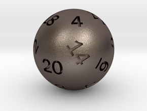 Sphere D20 in Polished Bronzed-Silver Steel: Large