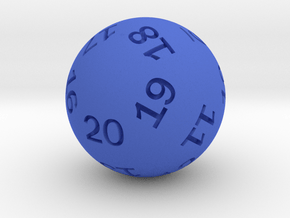 Sphere D20 (spindown) in Blue Smooth Versatile Plastic: Small