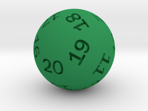 Sphere D20 (spindown) in Green Smooth Versatile Plastic: Small