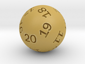 Sphere D20 (spindown) in Tan Fine Detail Plastic: Small