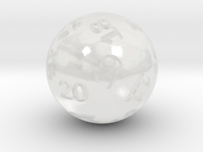 Sphere D20 (spindown) in Clear Ultra Fine Detail Plastic: Small