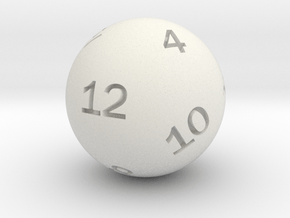 Sphere D12 in White Natural Versatile Plastic: Small