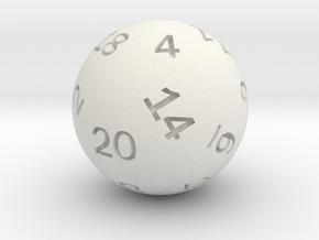 Sphere D20 in White Natural Versatile Plastic: Small