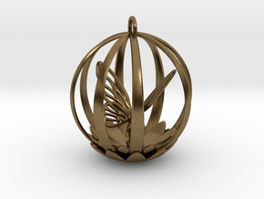 Butterfly Cage Pendant in Natural Bronze