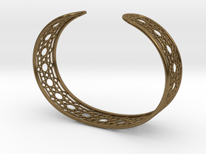 Intricate Geometric Pattern Cuff Bracelet in Natural Bronze