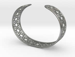 Intricate Geometric Pattern Cuff Bracelet in Natural Silver