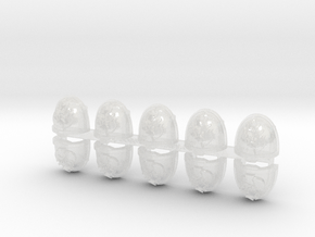10x FireLords - G:11a Shoulder Pads in Clear Ultra Fine Detail Plastic