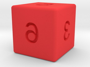 Mirror D6 in Red Smooth Versatile Plastic: Small