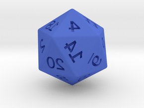 Mirror D20 in Blue Smooth Versatile Plastic: Small