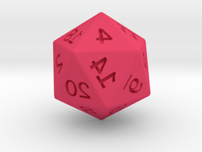 Mirror D20 in Pink Smooth Versatile Plastic: Small