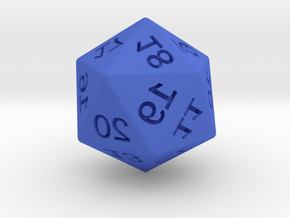 Mirror D20 (spindown) in Blue Smooth Versatile Plastic: Small