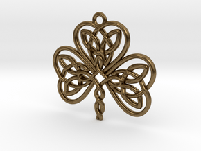 Shamrock Knot Pendant 1.25 Inch in Natural Bronze