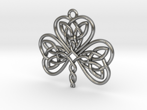Shamrock Knot Pendant 1.25 Inch in Natural Silver