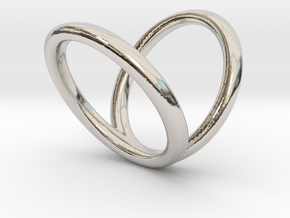 R3_length_30mm_circumference60mm D19.1mm in Rhodium Plated Brass