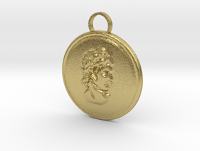 Small Apollo medal in Natural Brass