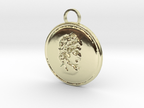 Small Apollo medal in 14k Gold Plated Brass