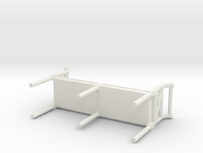 1:48 Miniature Chinoiserie Bed Seat in White Natural Versatile Plastic