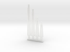 Traditional Flight Stems (2mm Peg) in Clear Ultra Fine Detail Plastic: Small