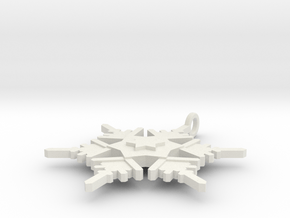 Snowflake Pendant Geni in White Natural Versatile Plastic