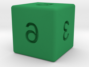 Mirror D6 in Green Smooth Versatile Plastic: Small