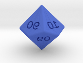 Mirror D10 (tens) in Blue Smooth Versatile Plastic: Small
