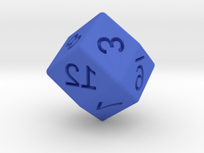 Mirror D12 (rhombic) in Blue Smooth Versatile Plastic: Small