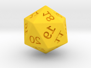 Mirror D20 (spindown) in Yellow Smooth Versatile Plastic: Small