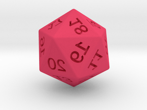 Mirror D20 (spindown) in Pink Smooth Versatile Plastic: Small