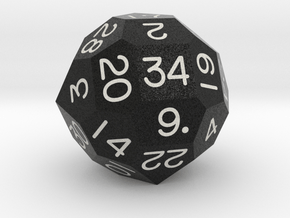 Fourfold Polyhedral d34 (Black) in Natural Full Color Nylon 12 (MJF)