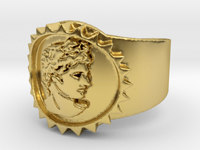 Solar Pinky Ring of Apollo in Polished Brass: 5.5 / 50.25