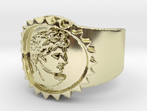 Solar Pinky Ring of Apollo in 14k Gold Plated Brass: 5.5 / 50.25