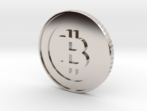 Bitcoin Coin Lapel Pin in Rhodium Plated Brass
