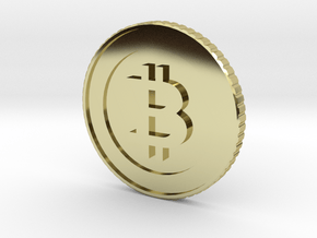 Bitcoin Coin Lapel Pin in 18k Gold Plated Brass