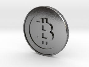 Bitcoin Coin Lapel Pin in Polished Silver