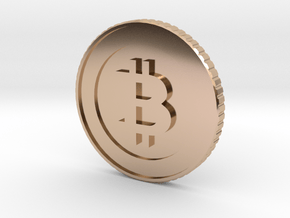 Bitcoin Coin Lapel Pin in 9K Rose Gold 