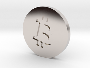 Bitcoin Circle Logo Lapel Pin in Rhodium Plated Brass