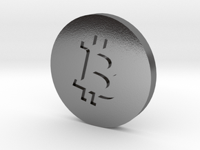 Bitcoin Circle Logo Lapel Pin in Polished Silver