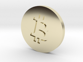Bitcoin Circle Logo Lapel Pin in 9K Yellow Gold 