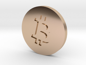 Bitcoin Circle Logo Lapel Pin in 9K Rose Gold 