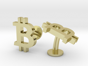 Bitcoin B Symbol Cufflinks in 18k Gold Plated Brass