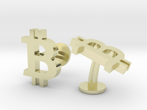 Bitcoin B Symbol Cufflinks in Vermeil