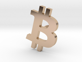 Bitcoin B Logo Crypto Currency Lapel Pin in 9K Rose Gold 