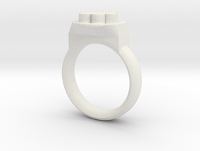 Flower Ring in White Natural Versatile Plastic