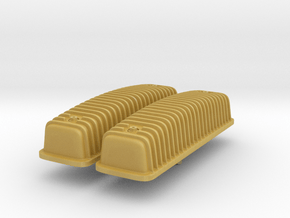 1:8 scale Ribbed Valve Covers for Ford Y-Block  in Tan Fine Detail Plastic