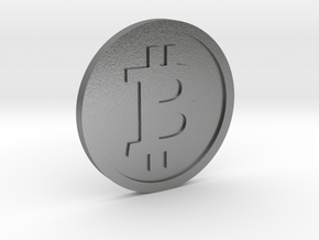 Coin Size bitcoin in Natural Silver