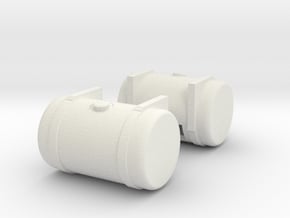1/50th Fuel tank pair, round 80 gallon  in White Natural Versatile Plastic