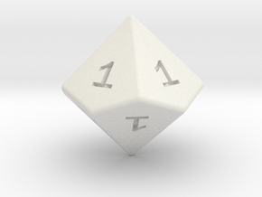 All Ones D10 (ones) in White Natural Versatile Plastic: Small